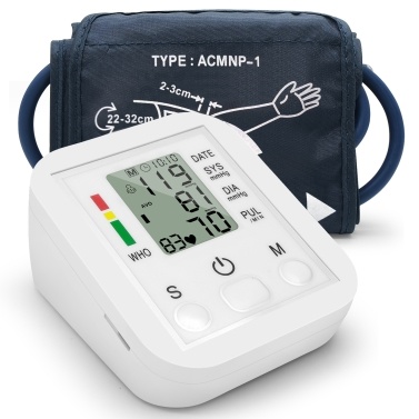 Portable Electronic Blood Pressure Monitor Household Arm Band Type Sphygmomanometer with LCD Display Accurate Measurement