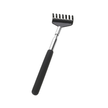 Telescopic Back Scratcher Massager Metal Compact Extendable 5 Section 20-68cm Black