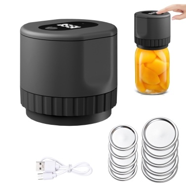 Electric Mason Jar Vacuum Sealer Kit Cordless Automatic Jar Sealer Kit for Food Storage and Fermentation with Wide-Mouth and Regular-Mouth Mason Jar Lids