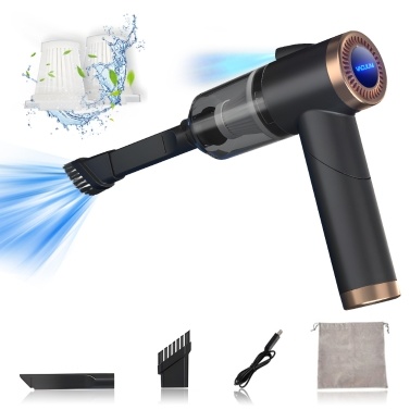 Wireless Handheld Car Vacuum Cleaner 90 Degrees Foldable Portable Vacuum Cleaner for Car / Home Cleaning 9000Pa Suction 120W Rechargeable Cordless Vacuum Cleaner with LED Lighting