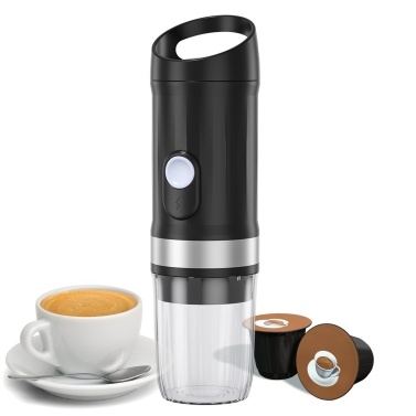 Portable Electric Espresso Coffee Machine Cordless Heat and Cold Brew 3oz Single Serve Mini Coffee Maker with 3-IN-1 Coffee Powder/N Capsule/DG Capsule 20Bar Pump Pressure Rechargeable 9600mAh Battery