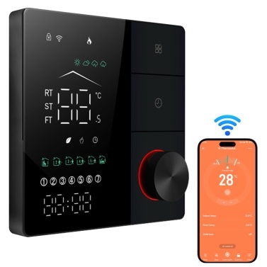 Smart Thermostat for House Electric Floor Heating WiFi AC thermostat with LED Digital Touch Screen Support AI Smart Learning APP Control