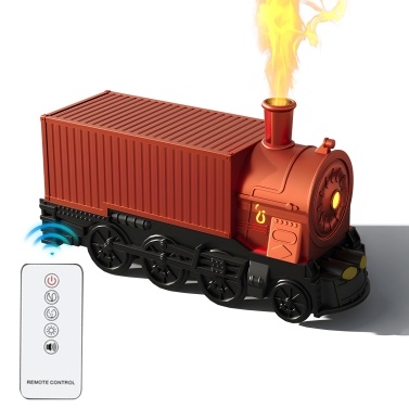 Vintage Container Train Essential Oil Diffuser with Remote Control  for Home 300ml Large Opening Aromatherapy Diffuser with 2 Type Spray 8 Light Mode Room Office Hotel Scent Diffuser Decor