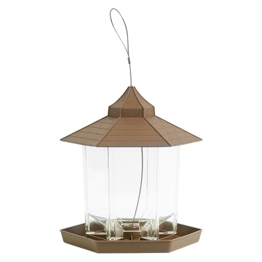 Bird Feeder Hanging Bird Feeder Hexagon Shaped Waterproof for Attracting Birds Garden Decoration