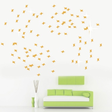 50PCS/Set 3D Stars Mirror Sticker