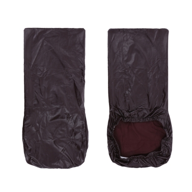 2pcs One-piece PU Leather Stretchable Dining Chair Back Seat Covers Waterproof Oilproof Dustproof Ceremony Chair Slipcovers Protectors--Black