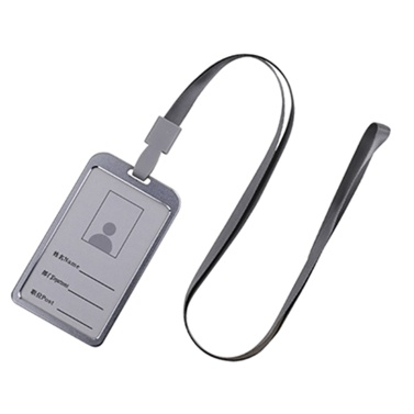 Vertical Style Aluminum Alloy Badge Holder with Lanyard
