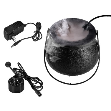 Mist Maker with Pot,12 LED Fogger Water Fountain Pond Fog Machine Atomizer Air Humidifier