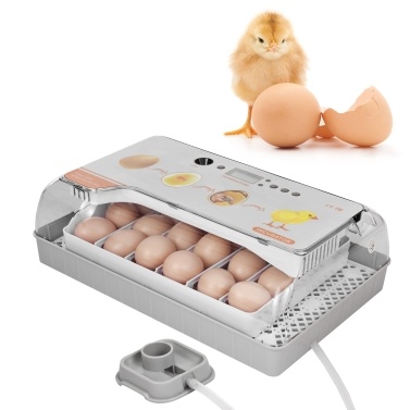 Digital Egg Incubator 20 Eggs Poultry Hatcher with Auto Egg Turning Temperature Control LED Light Temperature Humidity Alarm Incubator for Chicken Ducks Birds Eggs