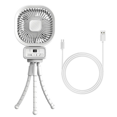 Stroller Fan with Flexible Tripod Clip LED Display Clip Fan 5000mAh Battery Operated 3 Speeds Adjustable Handheld Desk Cooling Fan
