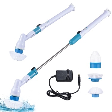 Electric Spin Scrubber Bathroom Bathtub Floor Corner Cleaning Cordless Scrubber with 3 Brush Heads Adjustable Extension Handle for Shower Toilet Ceramic Tile Stained Gap Car Tires