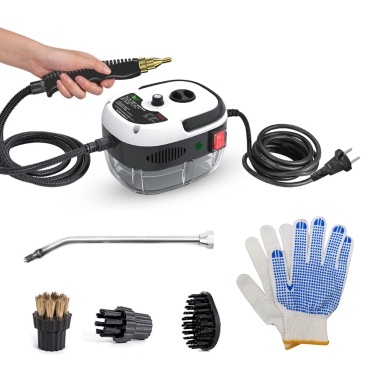 2500W Portable Handheld Steam Cleaner High Temperature Pressurized Steam Cleaning Machine with Brush Heads and Gloves for Kitchen Furniture Bathroom Car
