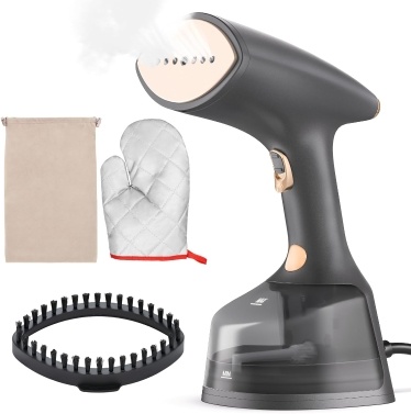 E16 High Power Handheld Garment Steamer LED Touch 1800W Gray Gold Metallic Paint
