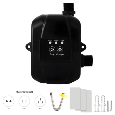 Water Pressure Booster Pump for Home 24V Automatic Shower Water Pressure Booster Silent Water Recirculating Pump with Power Adapter 150W Max Lift 92ft for Sprinklers Shower Kitchen Garden