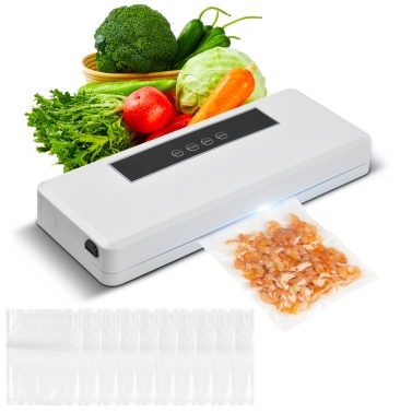 Food Vacuum Sealer Machine with 4 Modes Dry/Moist/Control Pumping/Sealing for All Food Storage 60kPa Suction Power Food Bag Sealer Built-in Cutter with 10 Vacuum Seal Bags