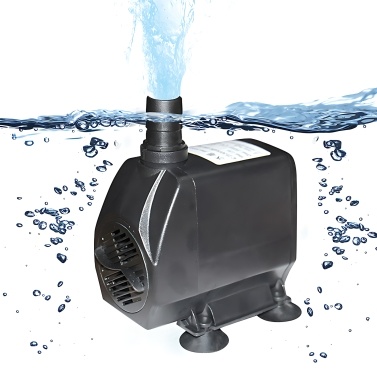 Mini Submersible Water Pump Flow Adjustable Max 2500L/H Flow 8.2ft Lift Portable Electric Pump with 6.5ft Cable and Suction Cup Base for Fish Tank, Pond, Aquarium, Pet Drinking
