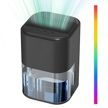 Dehumidifier for Home with Colorful Light 70oz Small Dehumidifier with Auto Shut Off Low Noise Sleep Mode Crawl Space Dehumidifier for 200 sq.ft Basement Bedroom Bathroom Closet