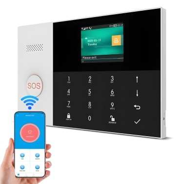 Smart Alarm System for Home Security with APP Control 24IN TFT LCD Display Screen One Button Alarm Two-way Voice Intercom Home Alarm System, 100 Detectors Can Be Added