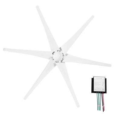 Wind Turbine Generator Kit 400W 12V with 6 Blades Hybrid Charge Controller Starting at 2.0m/s Wind Speed Suitable for Outposts Meteorological Communication Base Stations Highways Wind Power Generator