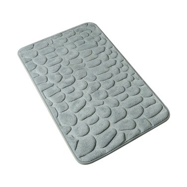 Bath Mat Cobblestone Embossed Soft Memory Foam Pad Floor Rug Non Slip Water Absorbent Door Mat Chair Mat Machine Washable Bathroom Rug Carpet 16 X 24 Inch