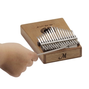 Portable 17-Tasten-Kalimba Thumb Klavier Mbira Mahagoni Holz mit Aufbewahrungskoffer Tragetasche Aufkleber Tuning Hammer Reinigungstuch Finger Stall Musical Geschenk