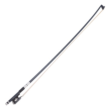 ammoon Well Balanced 4/4 Violin Fiddle Bow Braided Carbon Fiber Round Stick Exquisite Horsehair Ebony