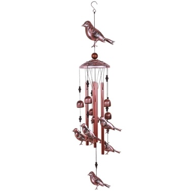 Bird Wind Chimes 4 Aluminum Tubes 6 Bells 7 Birds Windbells for Indoor Outdoor Decoration