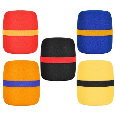 5 Pack Thick Foam Mic Cover Handheld Microphone Windscreen Colorful Microphone Sponge Cover for Karaoke DJ Stage Performance