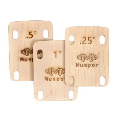 Muspor MX0360D 3pcs Guitar Neck Shims 0.25 0.5 1 Degree Wooden Shims Set for Bolt-on Neck Bolts
