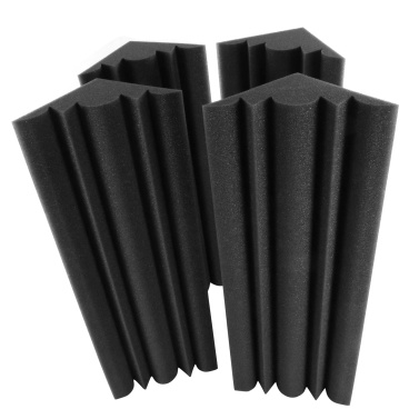 Muslady 4 PCS 48 * 12 * 12cm Acoustic Foam Panels High Density Sound Isolation Fire Retardant Bass Strap Foam for Home Studio Theater