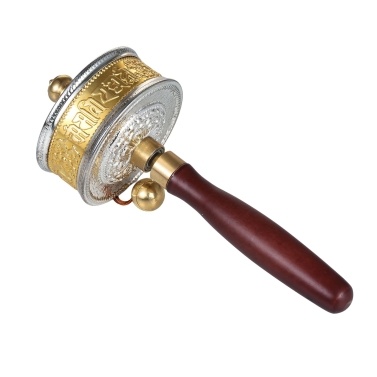 Tibetan Prayer Wheel Tibetan Buddhist Hand Turn Praying Instrument Copper Hand-Held Prayer Wheel