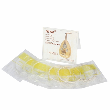 Oud Strings Set (G-D-A-E-B-F) Clear Nylon Silver-Plated Copper Alloy Wound 12-Strings