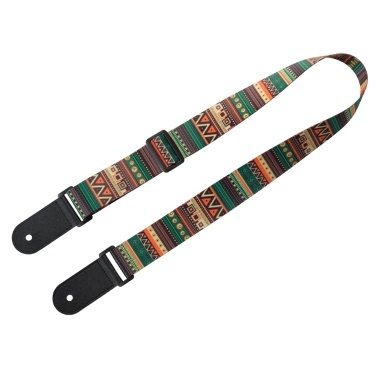 Adjustable Ukulele Strap Soft Polyester Woven Printing Pattern Shoulder Belt with Hanging Rope for Ukulele