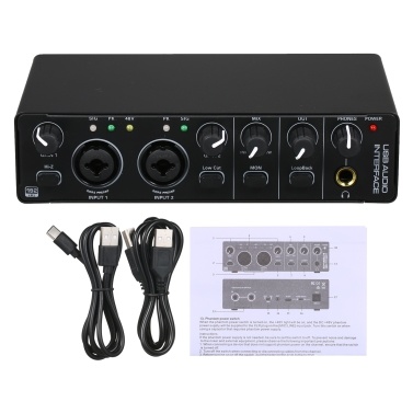 USB Audio Interface Sound Card RHM 2 In 2 Out Audio Interface Sound Board MD22-5