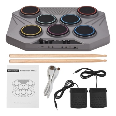 MP200 Electronic Tabletop Drum Set Built-in 3W Speaker Portable Digital Drum Kit