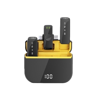 H61 2-In-1 Wireless Lavalier Microphone - Dual Microphone System with Long Distance Transmission