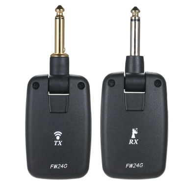 Btuty FW-24G Guitar Wireless System Rechargeable Guitar Pickup Transmitter and Receiver Set