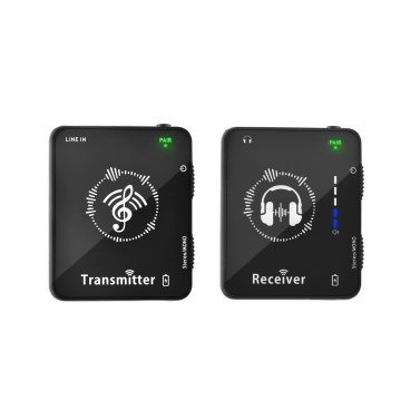 SM-1 2.4GHz Wireless Earphone Monitor System - Rechargeable Transmitter & Receiver, 30m/98ft Range, Mono/Stereo Switch