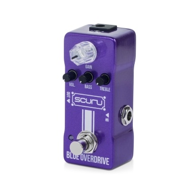 SCURU VS706 Blue Overdrive Guitar Effects Pedal - GAIN/VOL/BASS/TREBLE Comprehensive Controls Effector