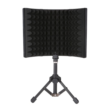 High-Density Foam Microphone Isolation Screen - 3-Panel Foldable Sound Insulation Cover