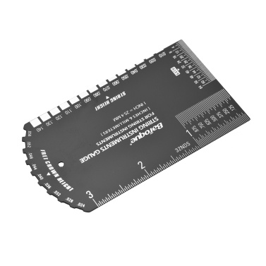 Baroque String Instruments Gauge String Action Gauge Ruler Pocket-size Metallic Ruler for Electric Bass and Acoustic Guitar String Height & Fret Crown Height Measurement