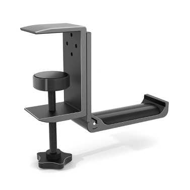 Universal Headset Hanger Headphone Hook Holder Desk Mount Stand Aluminum Alloy with Foldable Clamp Supports Horizontal Vertical Installation