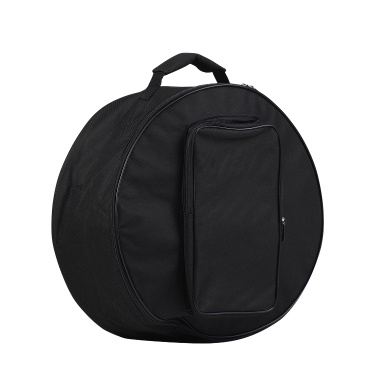 Compact Snare Drum Bag Backpack Case with Shoulder Strap Outside Pockets Musical Instrument Accessory Black