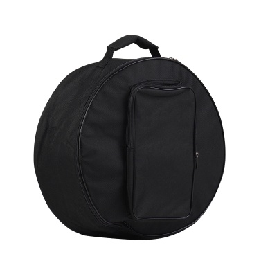 Compact Snare Drum Bag Backpack Case with Shoulder Strap Outside Pockets Musical Instrument Accessory Black