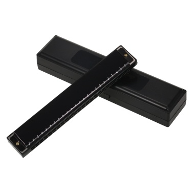 Harmonica Professional Harp Armonica Key of C 24 Hole Polyphony Diatonic Mouth Organ with Case