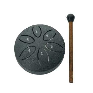 Steel Tongue Drum 3 Inch 6 Notes Percussion Instrument Balmy Drum with Drum Mallets