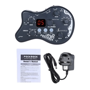 summina  PockRock Portable Guitar Multi-effects Processor Effect Pedal  with Power Adapter