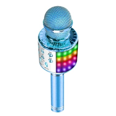Portable Wirelessly BT Microphone with controllable LEDs Lights