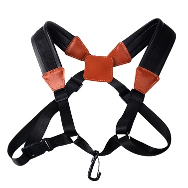 Saxophone Strap Sax Shoulder Strap Adjustable Padded Leather Strap for Soprano Alto Baritone Saxophone