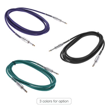3 Meters/ 10 Feet Guitar Instrument Mono Cable Straight 1/4 Inch TRS to Straight 1/4 Inch TRS Male Plug PVC Jacket